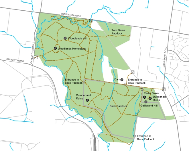 Woodlands Historic Park map
